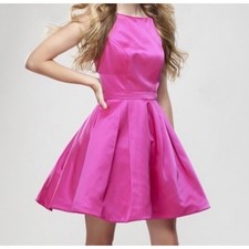 Sherri Hill Open Back Short Dress Pink Sz 12 Home Coming Party Prom Formal
