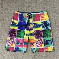 Salt Life Board Shorts Mens 32 SLX-QD Vapor Stretch Fish Beach Swim Trunks AOP