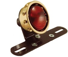 Vintage Style Taillight Wbrass Ring Black Bracket Harley Chopper 11259