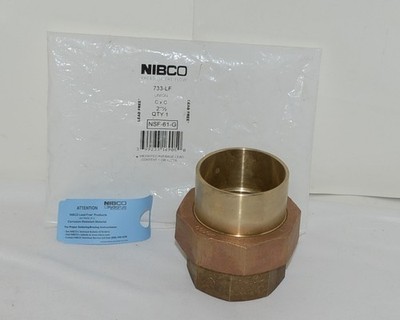 Nibco 733LF 2-1/2 Inch C x C Cast Bronze Union Lead Free Copper Fitting