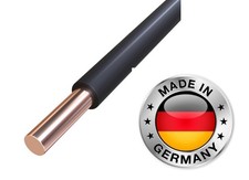 Aderleitung Litze PVC Kabel  H07V-U 10 mm2 starr schwarz