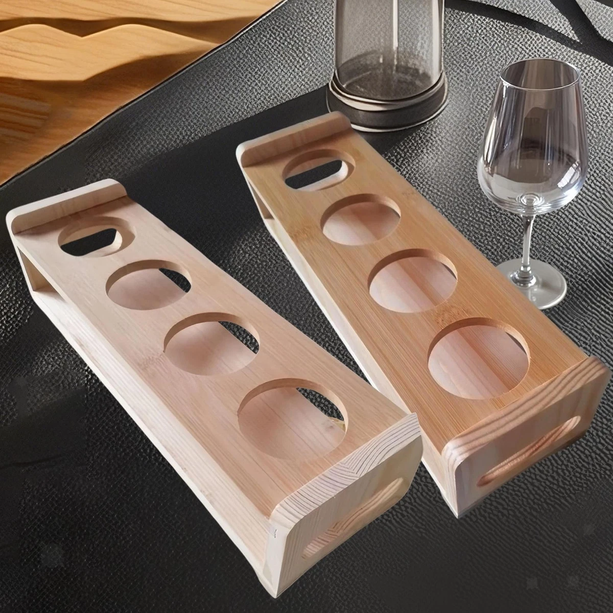 Porta Bicchieri Da Vino A Soffitto, 4 Slot, In Ferro Nero, 40x22.5x3 Cm, Con Viti, Per Sottopensile