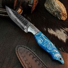 8.6" Bushcraft  Knife Damascus Steel Hunting Blade Full Tang with Resin Handle — photo 5