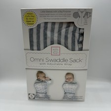Baby Omni Swaddle Sack Wrap Arms Up Sleeves Mitten Cuffs, Gray Stripe 0-3 Months
