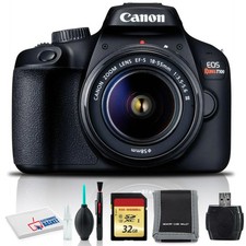 Canon EOS Rebel T100 DSLR Camera with 18-55mm Lens, Cleaning Kit, 32GB Memory,