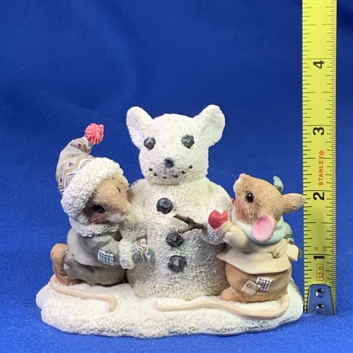 Vtg Xmas Priscilla Hillman Figurine Mouse Tales “Snowman” Enesco “In The Meadow” - Picture 9 of 19