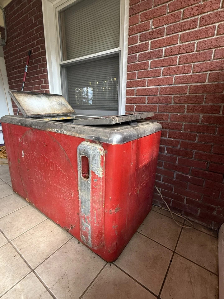 Royal Crown Cola- deep cooler. Its natural color yellow is under this red. - Image 4 of 4