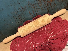 Springerle Rolling Pin Cookie Mold Wild Flower Honey Bee Wood German Springerle