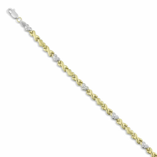 LOVE Hearts and Kisses Stampato Necklace Bonded 1/10th 10k Yellow Gold - Picture 4 of 5