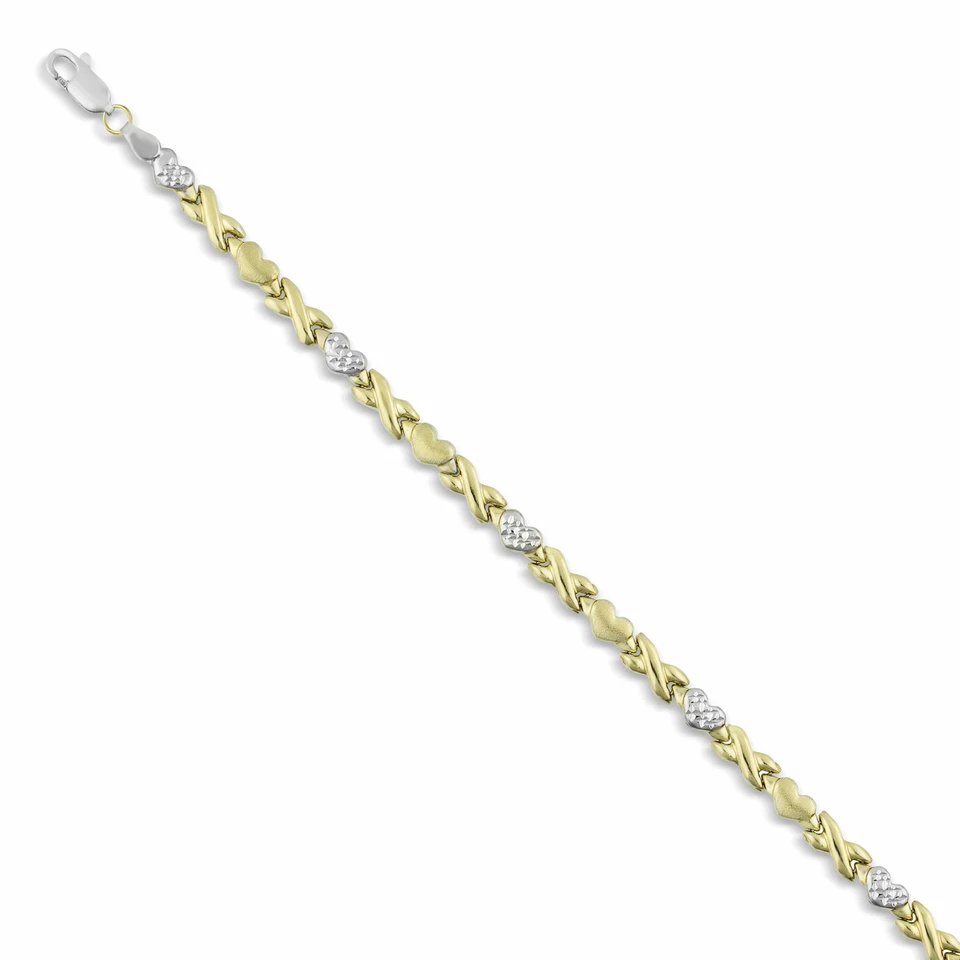 Collar Stampato Corazones y Besos AMOR Vinculado 1/10 Oro Amarillo 10k Foto 4 de 4