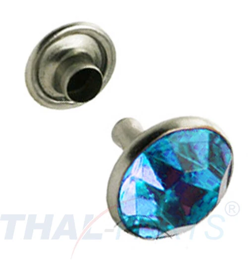 THAL PARTS® 10 pz. rivetti decorativi rivetti con strass rivetti per chat 7 mm blu strass rivetti per chat