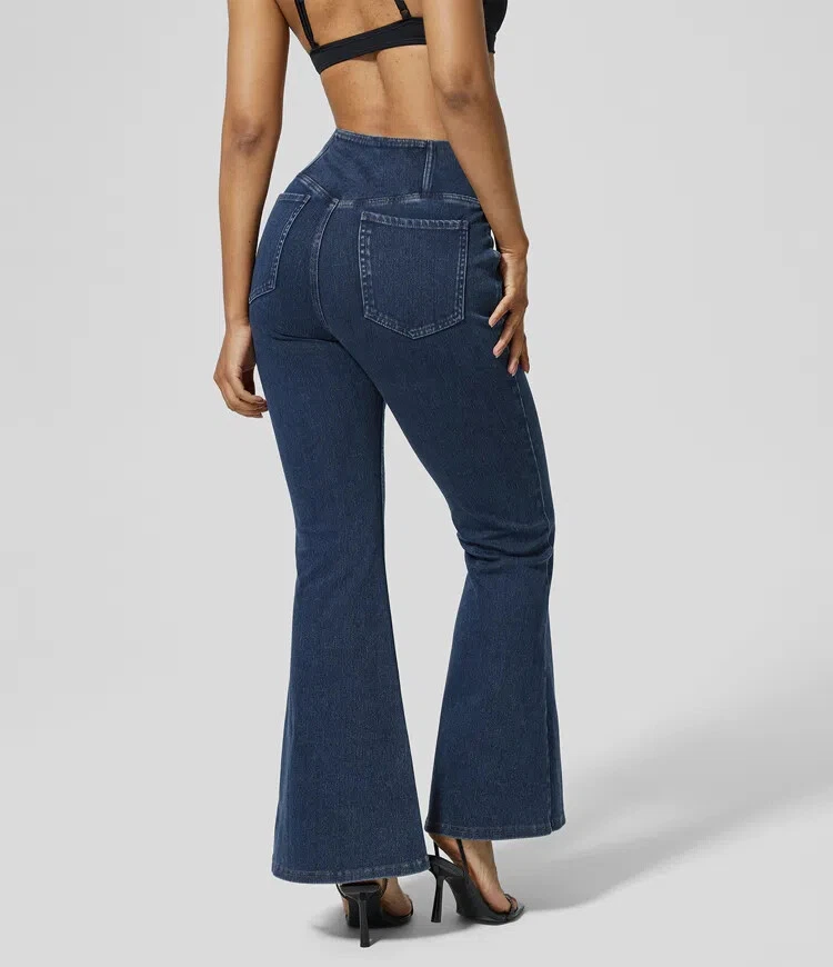 High waisted super flare jeans clearance