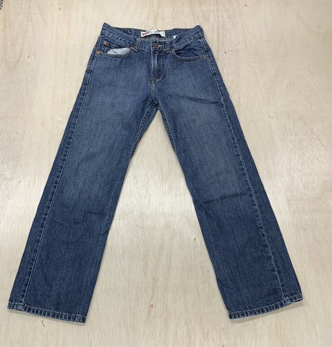 Levis 550 Jeans Boys 14 Slim Relaxed Straight Leg Medium Blue Denim Logo 26x27 - Picture 8 of 8