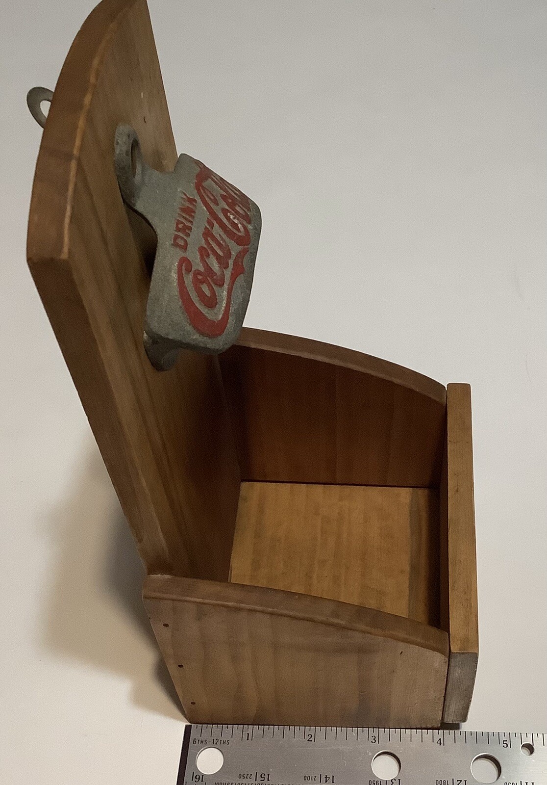Drink Coca-Cola Starr Stationary Soda Pop Bottle Opener Mounted on Lid Catcher