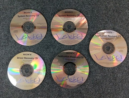 Sony Vaio Laptop System Recovery Discs Drivers Applications 5 CDs PCV-R553DS V22