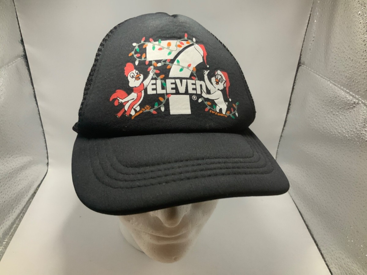 VINTAGE 7-Eleven 7-11 Trucker SnapBack Hat Chickens Hanging  display picture 1