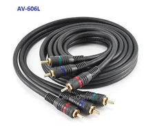 6ft Hi-Resolution 3-RCA Component Video Male/Male Cable, CablesOnline AV-606L