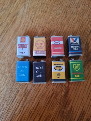 Oil can various liveries. Garage accessories diorama Dolls house 12th scale 1/12