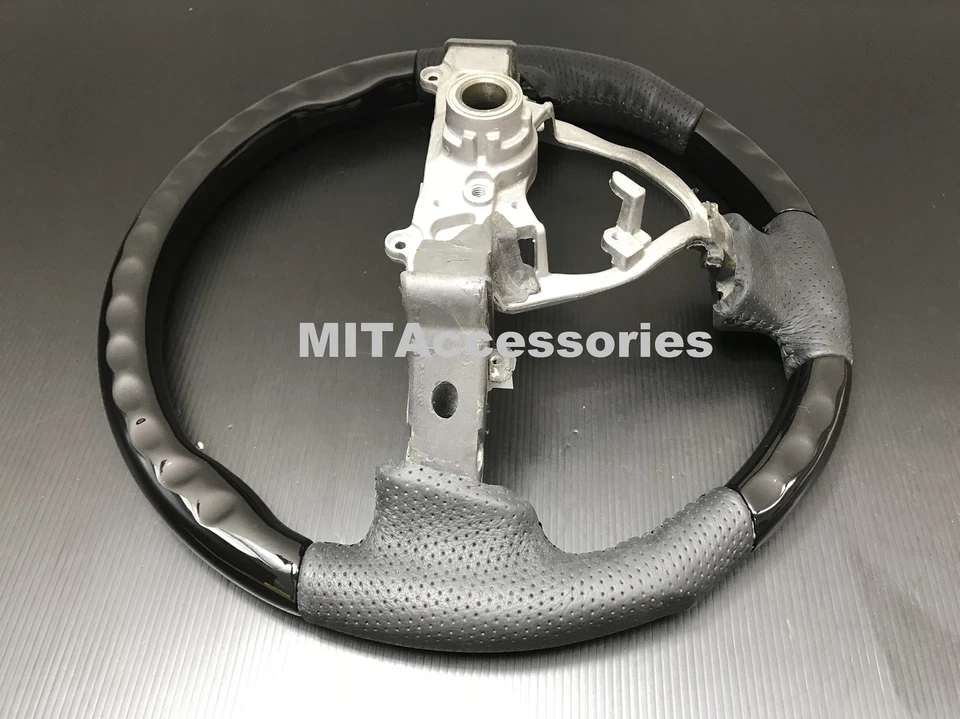 Volante de cuero genuino piano negro deportivo para Toyota FJ Cruiser 2006-2017 Foto 4 de 4