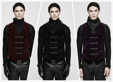 PUNK RAVE Men Waistcoat Velvet Gothic Steampunk vest Top Victoria Aristocrat