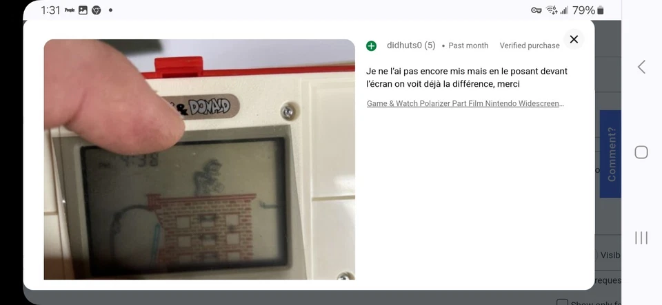 Nintendo Game & Watch Polarizer Polarizing Filter Repair Faded Screen Hi Quality - Image 4 of 4