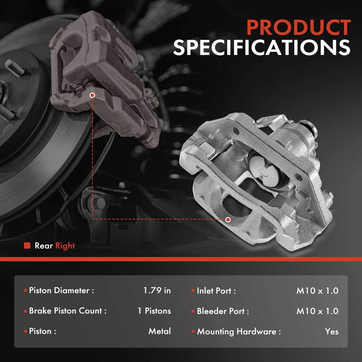 Rear Brake Caliper Rotor & Ceramic Pad Kit For Ford Explorer Flex