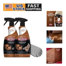 Moisturizing Leather Cleaner with UV Protection & Towel - Couches, Shoes, Bags