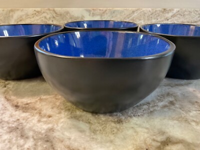 Square Soup Bowls Soho Lounge Reactive Glaze Set