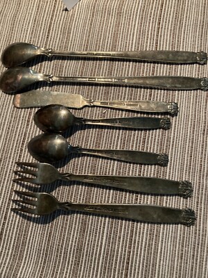 Vintage NAKAZATO Japan Nickel Silver Lot Of (7) Demi Spoons