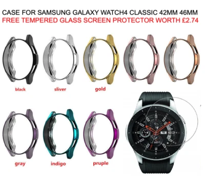 STRAP WAREHOUSE Samsung Galaxy Watch 4 Classic Case 42 46 Free Tempered Glass Screen Protector