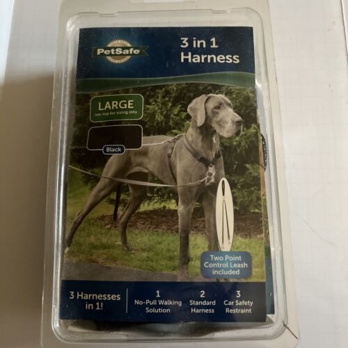 3-in-1 Harness with Control Leash LARGE Girth Adjusts 29.5"- 42.5" 65-95 Lbs NEW - Picture 1 of 4