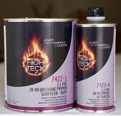 #ad High Teck 7422 2K HB Urethane Primer Sealer DTM BUFF TAN GALLON Kit w Hardener $157.99