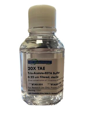 20X TAE Buffer 250mL - Sterile, 0.22um Filtered