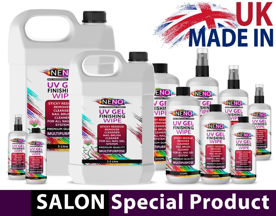 UV Nail Gel Finishing Wipe Off Residue Remover Brush Cleaner Solution UK SELLER