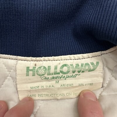 80sスタジャン Holloway madeinUSA 1980s HOLLOWAY 袖レザースタジャン 