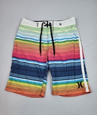 Hurley Board Shorts Mens 30 Rainbow Drawstring Lightweight Swim Beach Trunks