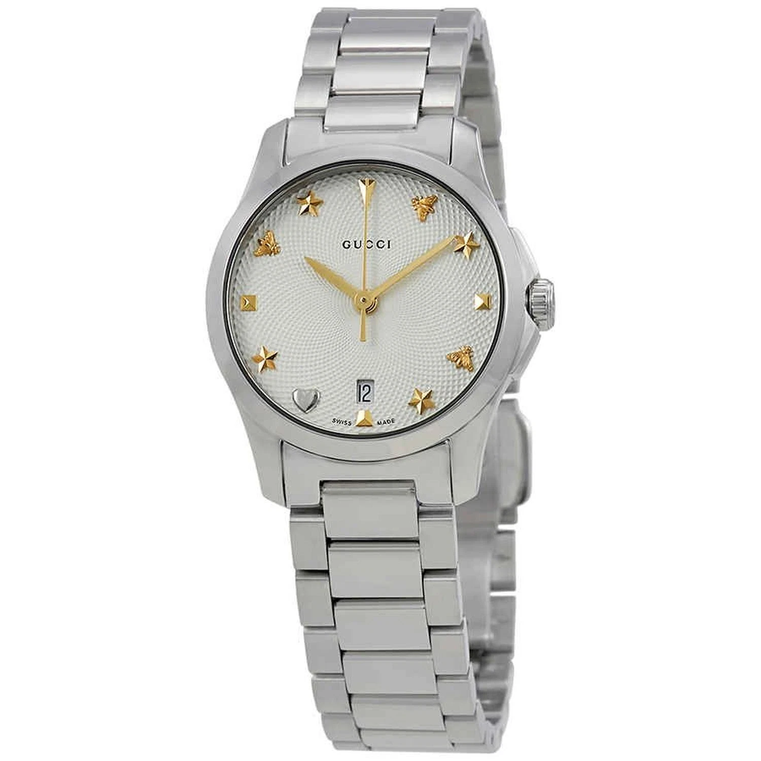 Montre à quartz femme Gucci YA126572 G Timeless cadran argenté