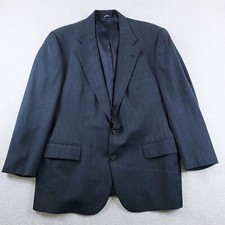 Polo University Club Sport Coat Mens 46R Blue Pinstriped Ralph Lauren Union Made