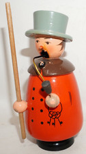 Smoking man smoking man night watchman guard Erzgebirge USED OLD 