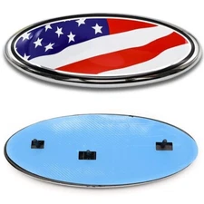9 inch For Ford F150 F250 Edge FRONT GRILLE TAILGATE US Flag Oval Emblem Badge