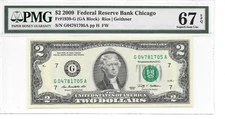 2009 CHICAGO $2 FRN (GA Block) PMG 67 EPQ SUPERB GEM UNCIRCULATED