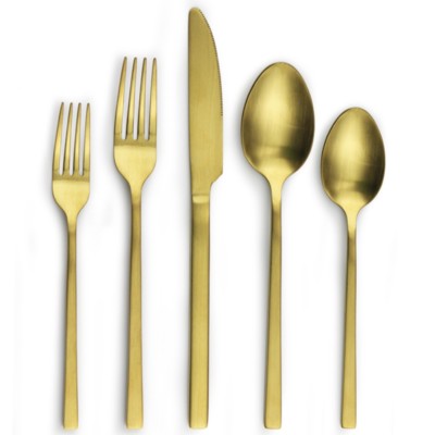 Contemporary Gold Flatware Set 5 West Elm Pottery Barn William