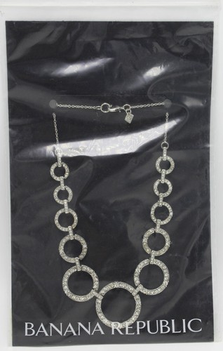 Nuevo Collar Anillo Plata Estrás de Banana Republic #BRN44 - Imagen 2 de 2