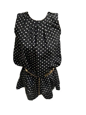AGNES B ENFANT ROBE BLOUSE TAILLE 3 SOIT 12/14 ANS NOIR A PETITS POIS ETAT NEUF - Photo 1/4