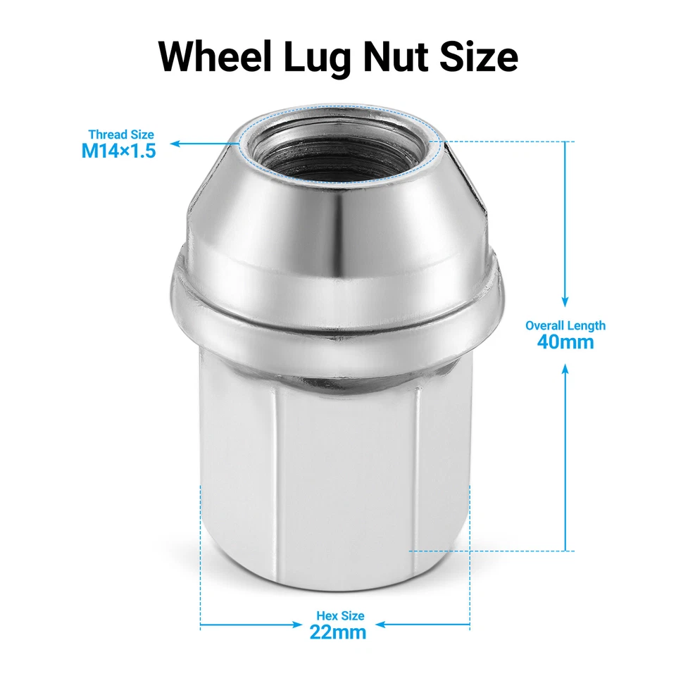 24x Chrome Chevy OEM Factory Lug Nuts M14x1.5 for 2007 Chevrolet Silverado 1500 - Image 3 of 4