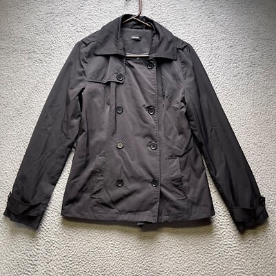 Pimkie Jacket Coat Womens Size 12 Black Button Front Long Sleeve