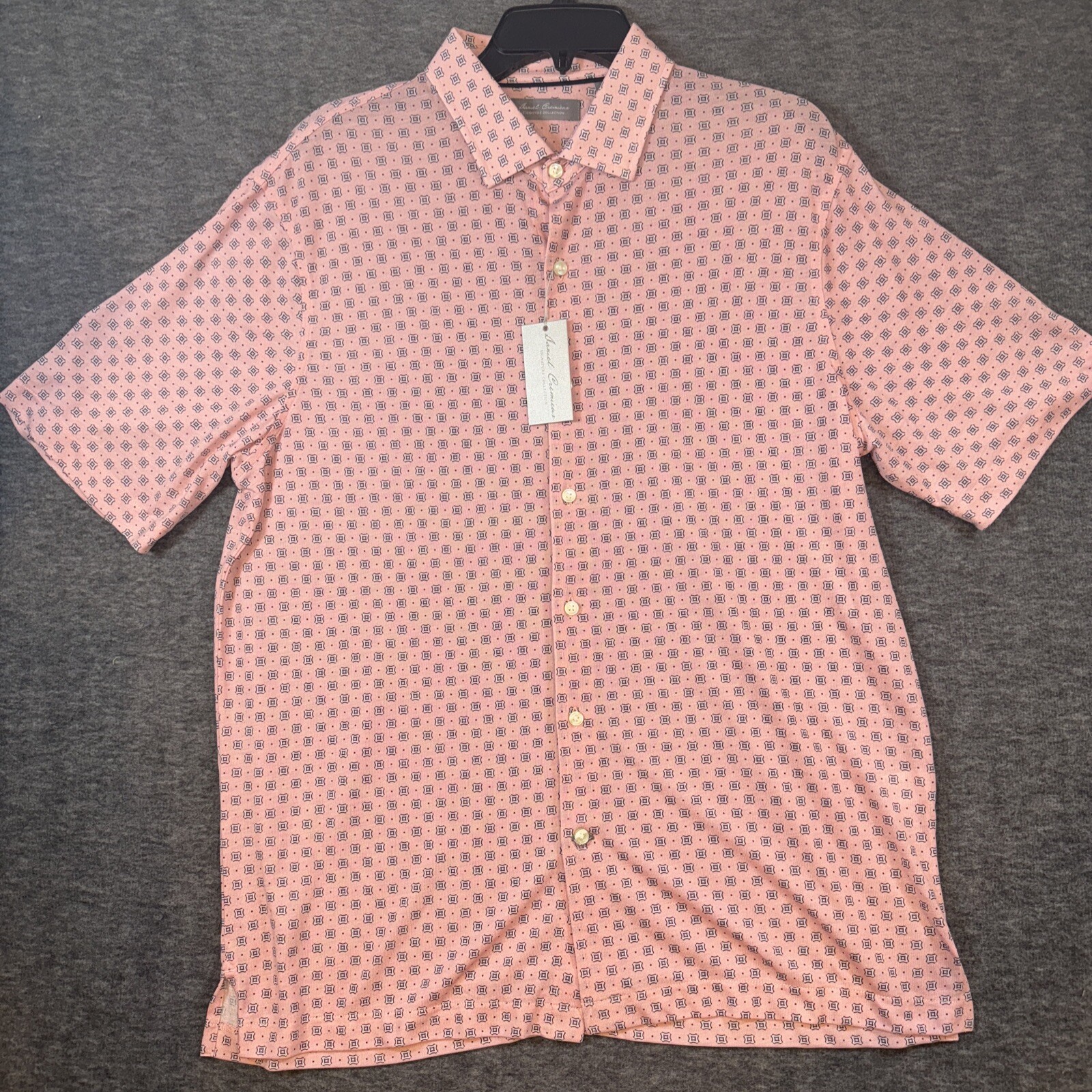Daniel Cremieux Geometric Print Signature Label Coatfront Button Shirt Size S New  