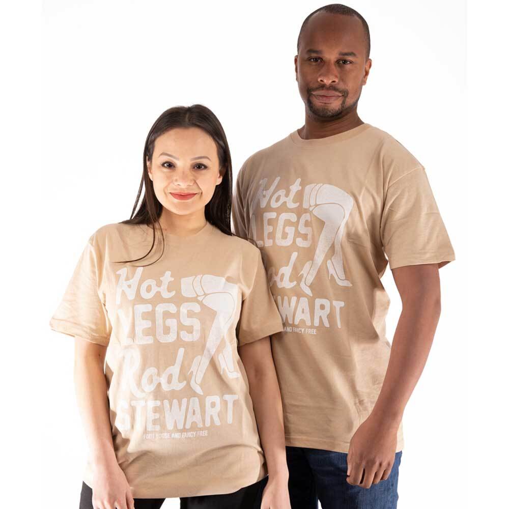 Official Rod Stewart Hot Legs Logo Unisex Sand T-Shirt