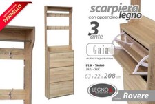 PARETINA SCARPIERA APPENDIABITI MOBILE SCARPE PARETE SALVASPAZIO SLIM 208*63*22