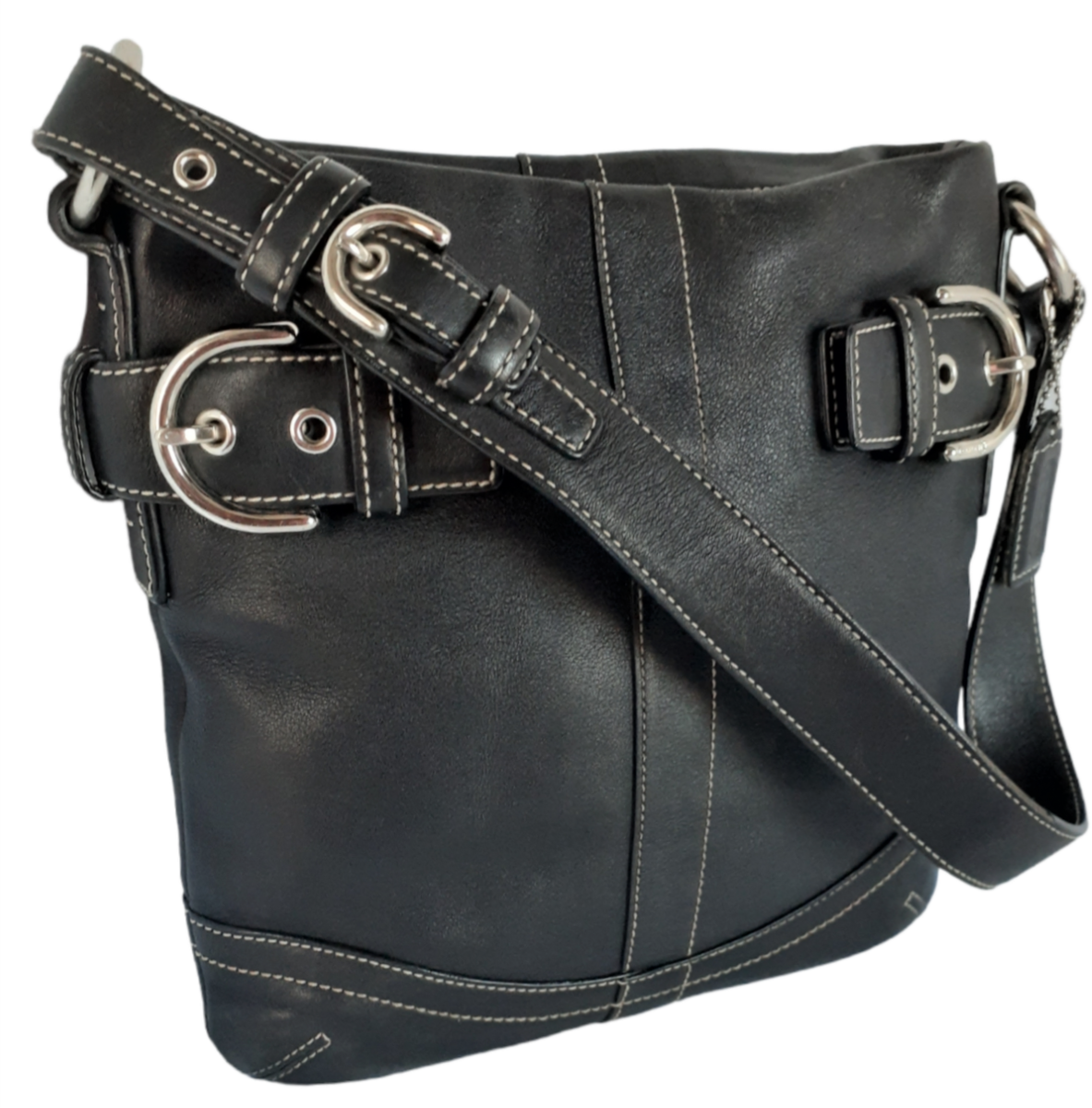 COACH Soho Slim Shoulder Bag; Blk soft Leather; #1453